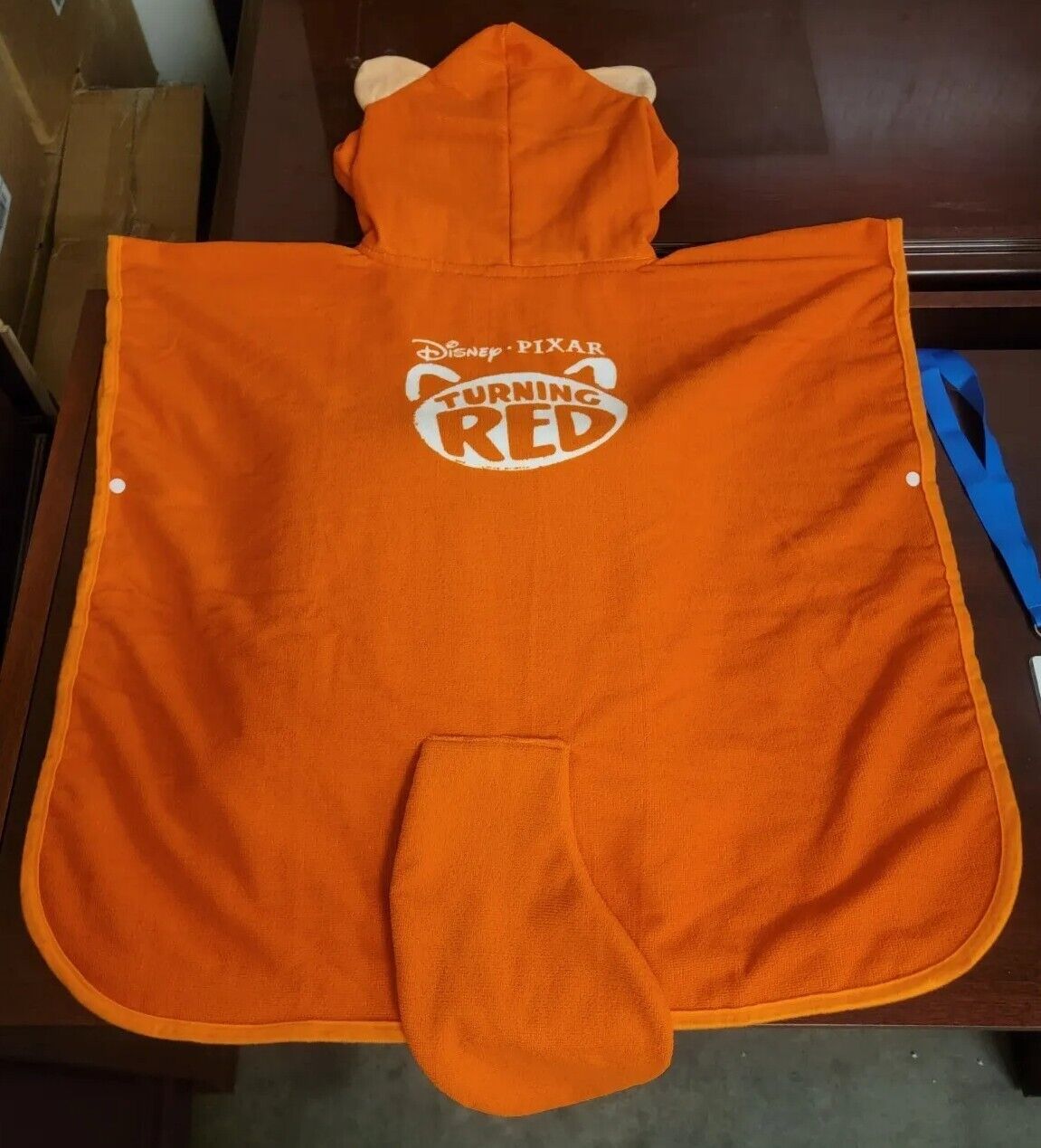 (New) Official Disney Pixar Turning Red Hooded Poncho with Meilin Lee Badge