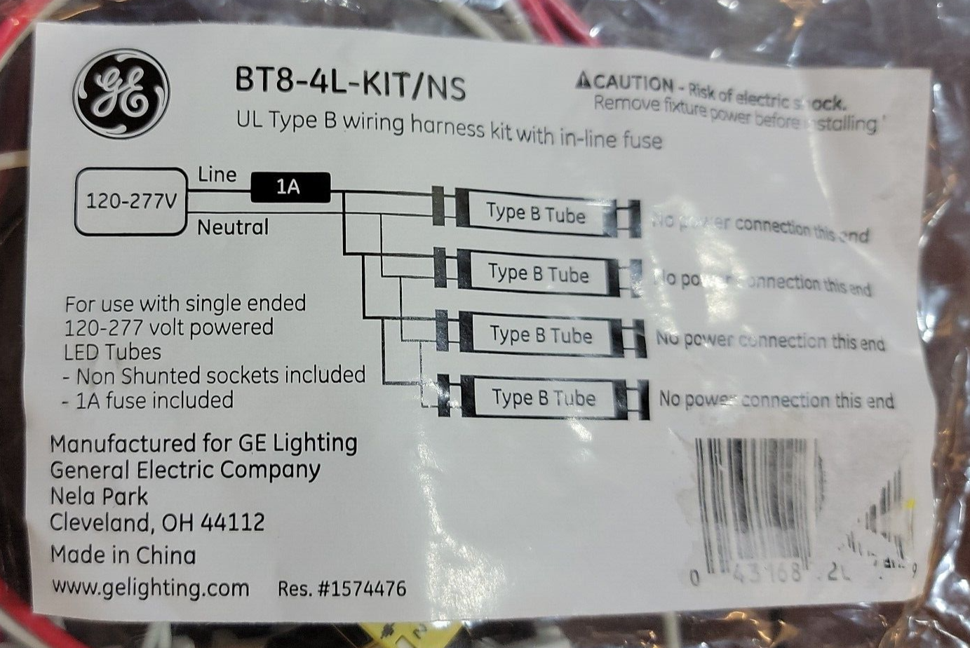 (New) GE BT8-4L-KIT/NS 4 Lamp Wiring Harness