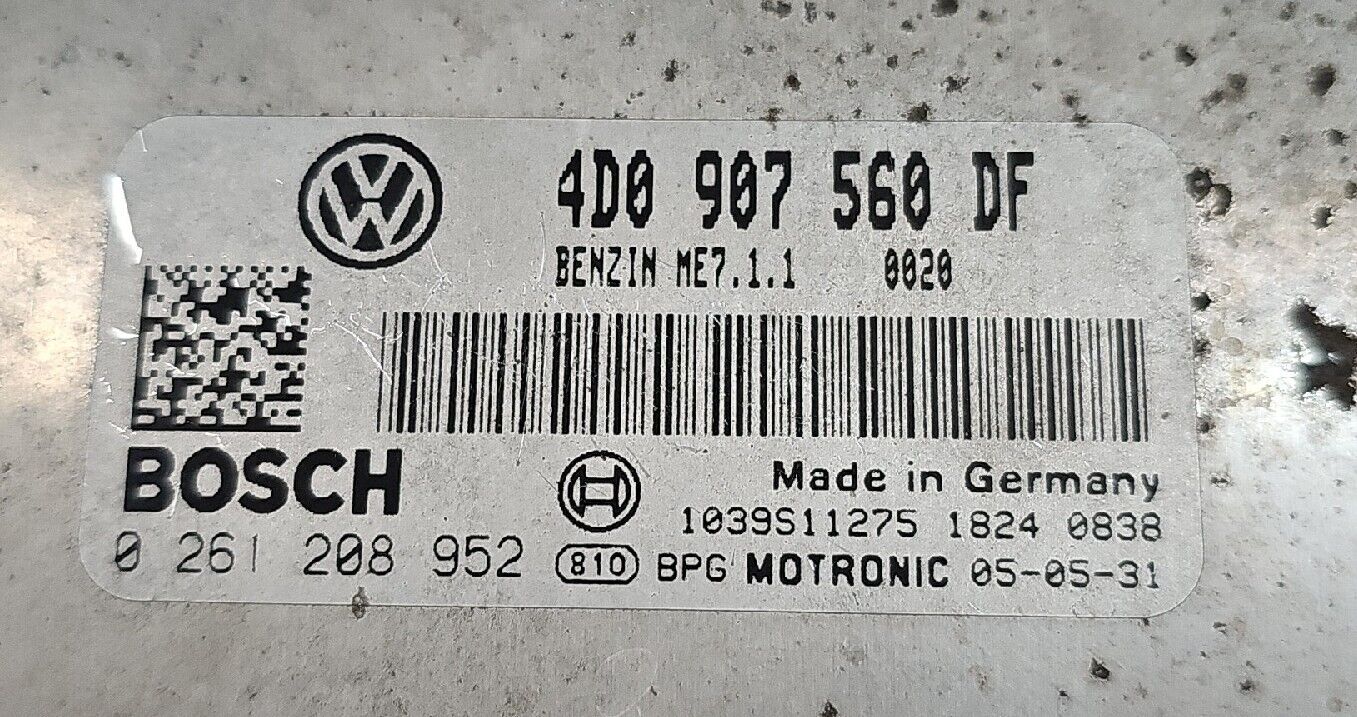 06-07 4D0907560DF VW Touareg 7L 4.2L ECU ECM Engine Computer Control Module Unit