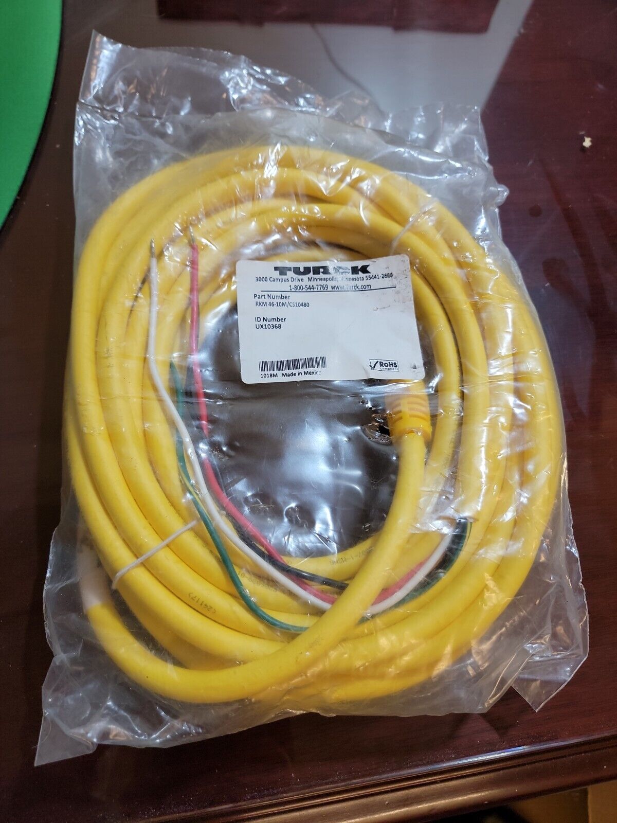 (New) TURCK RKM 46-10M/CS10480 Sensor Cordset, Minifast Series, ID # UX10368