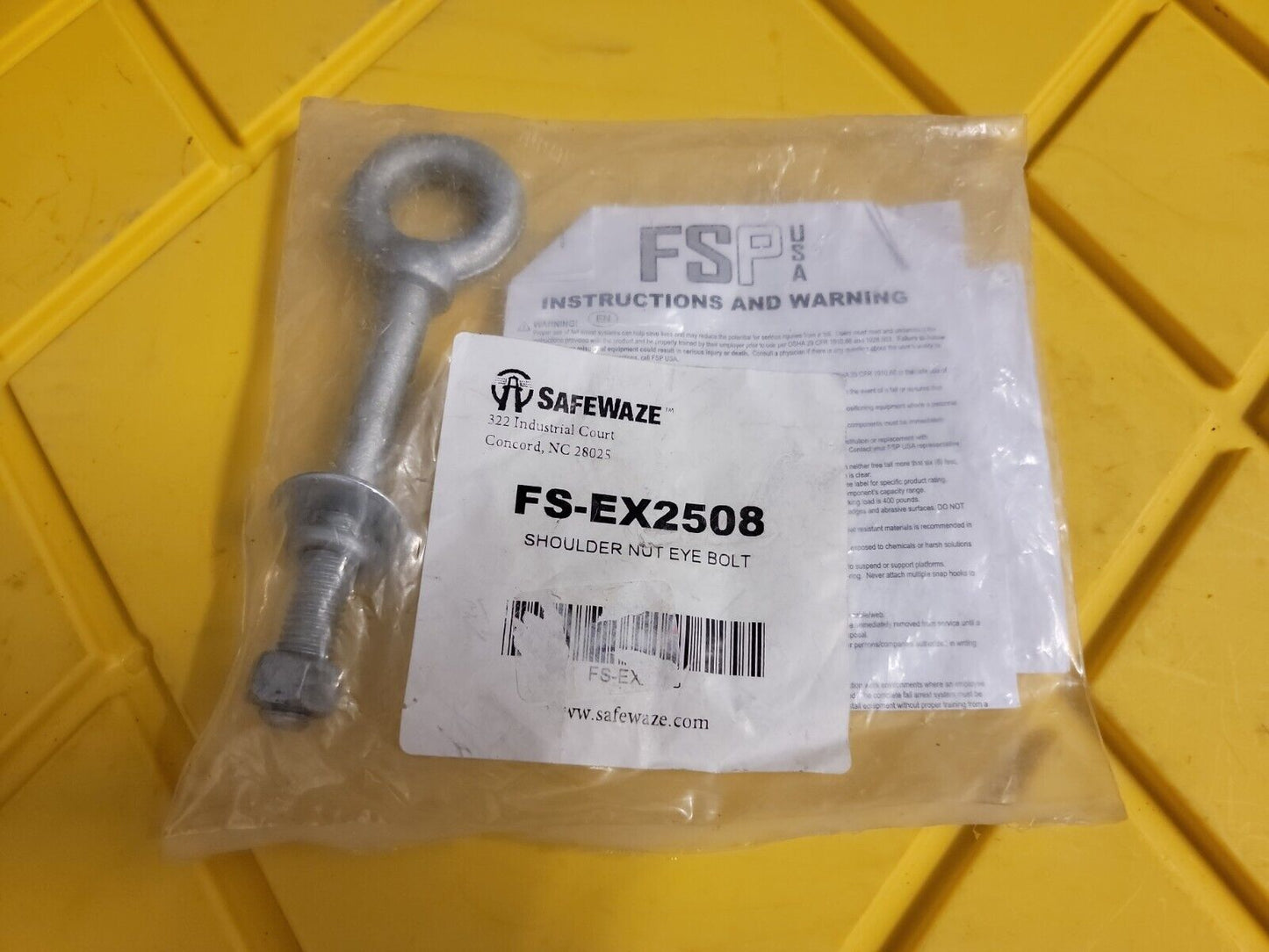 (New) SAFEWAZE FS-EX2508 SAFELINK SHOULDER NUT EYE BOLT