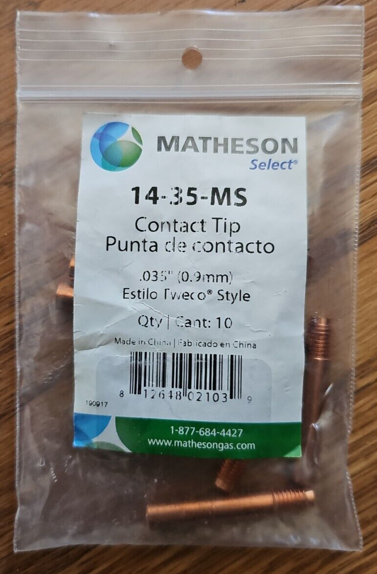 (New) Matheson 14-35-MS Contact Tips 10 Pack