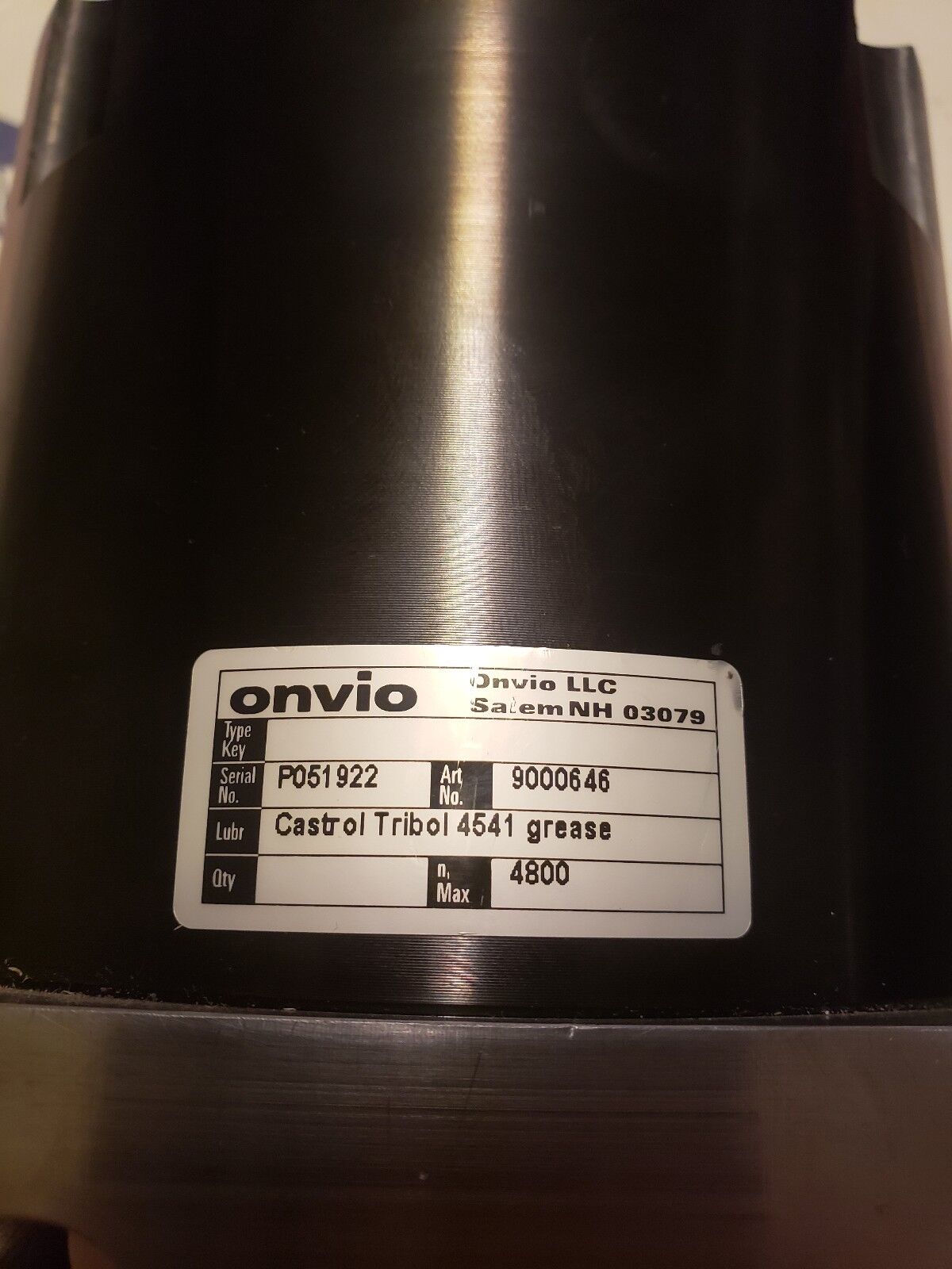 Onvio gear reducer 9000646(serial P051922)