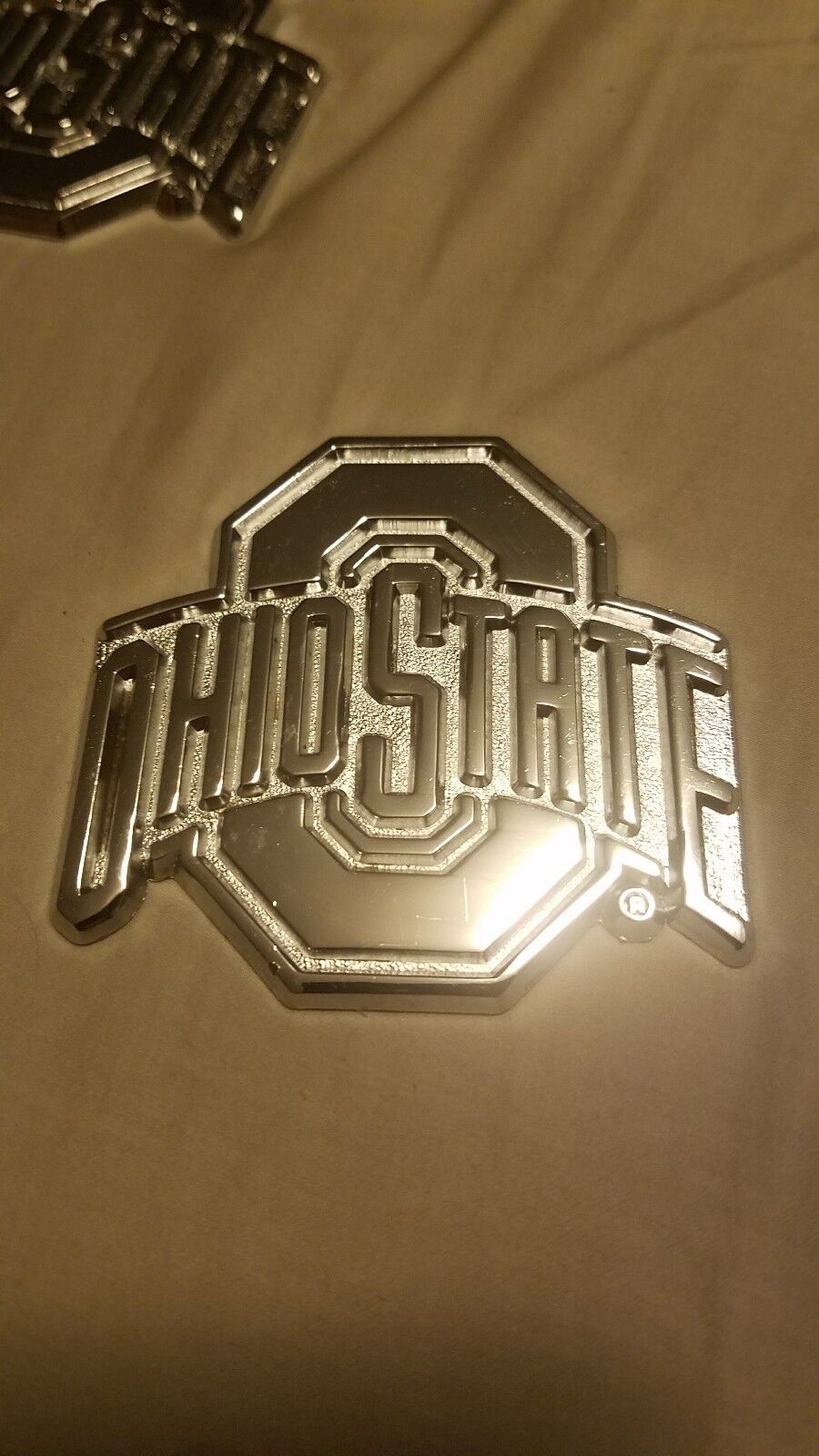 Ohio State Buckeyes Metal Auto Emblem Chrome NCAA(READ DESCRIPTION)