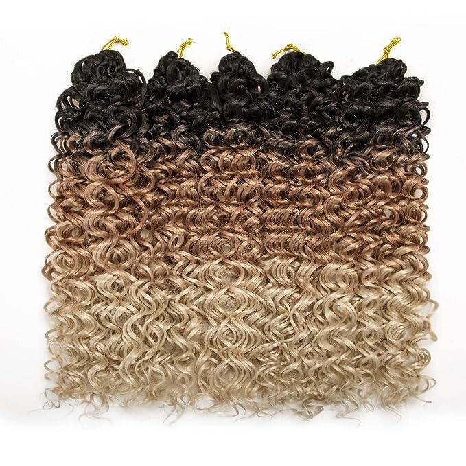 (5pk)GoGo Curl Crochet Hair 18inch Deep Wave Braiding hair Extensions(1B/27/613)