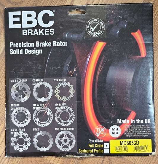 (New)EBC Brake Rotor MD6053D. Fits Yamaha YFM350FX 95-05(see Desc For More)