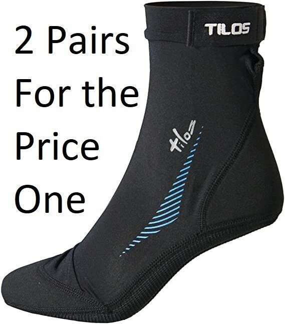 (2 Pairs) Tilos Beach Sport Socks 2.5mm Sport Skin Socks (Small M 6-7/W 7-8)