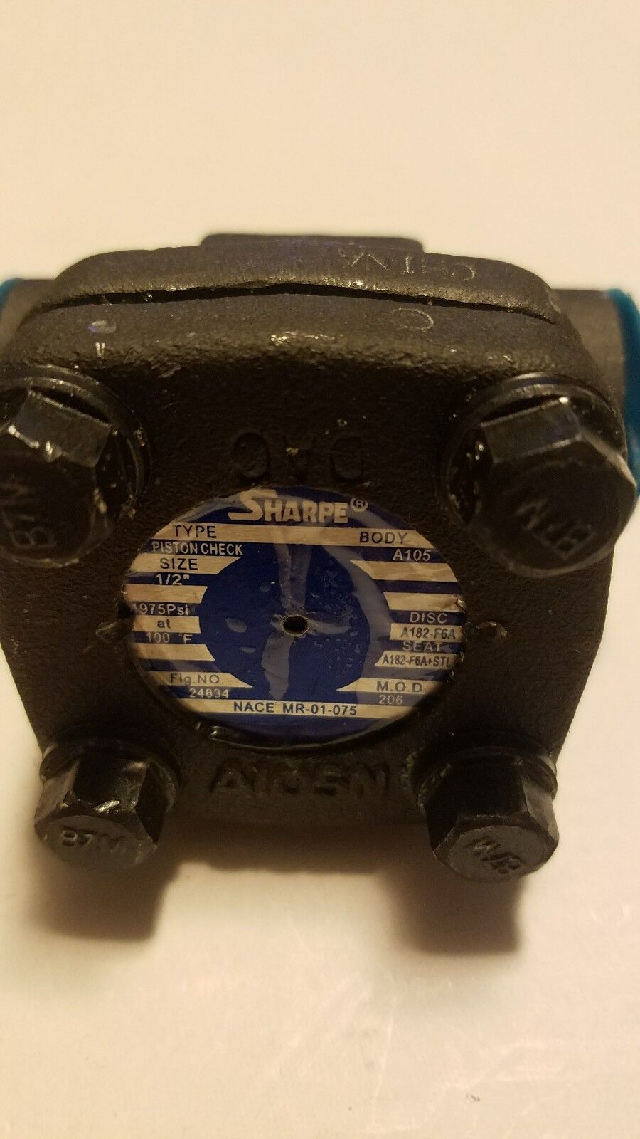 Sharpe Piston Check Valve 1/2". A105N.