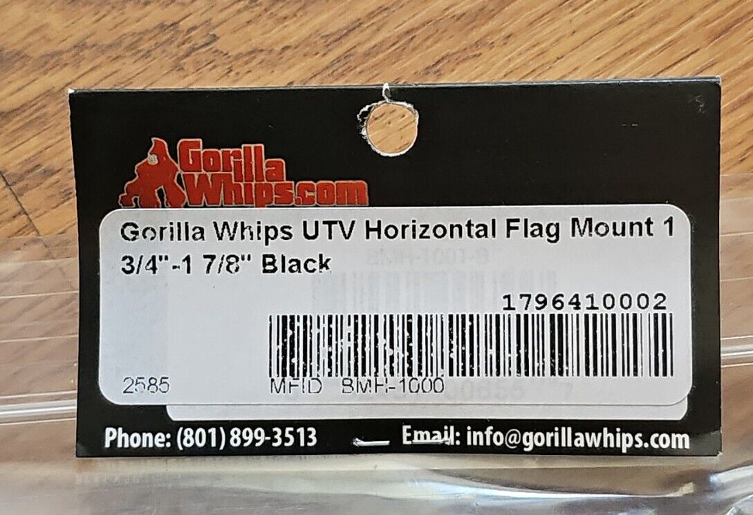 Gorilla Whips UTV Horizontal Flag Mount BMH-1000, Black, 1 3/4"-1 7/8"