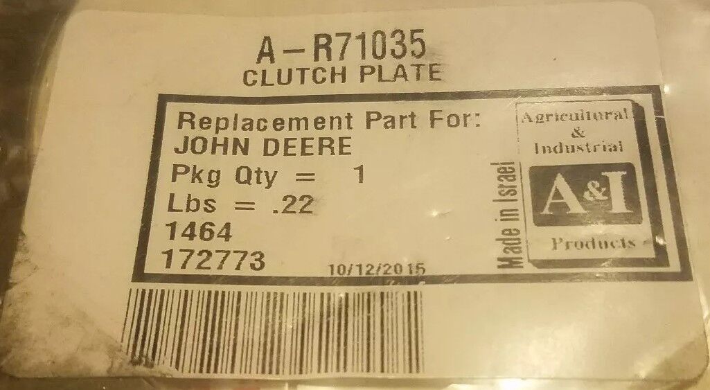 A&I PRODUCTS PTO Clutch & Brake Plate A-R71035 (John Deere)