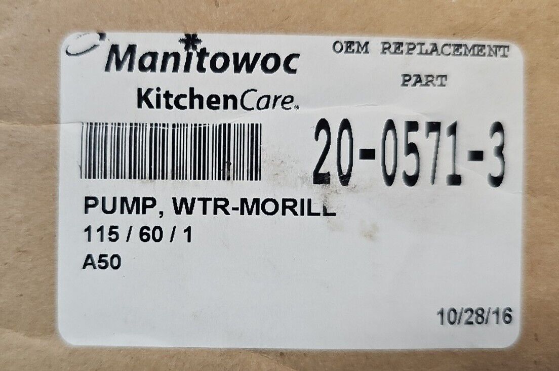 (New) Genuine Manitowoc 20-0571-3 2005713 Water Pump 115/60/1  S/N:7513M, MSP2