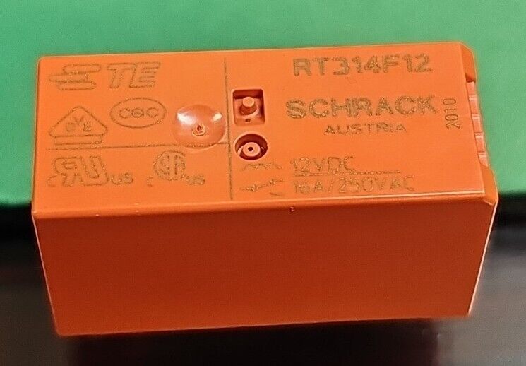 TE/Schrack Tube of 20 RT314F12 General Purpose Relays SPDT 12VDC / 16A 250Vac